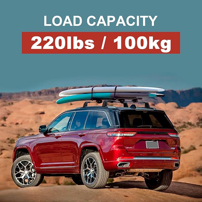 KINGGERI 220lbs Roof Rack Cross Bars Fit for Jeep Grand Cherokee L 2021-2026 & Grand Cherokee 2022-2026, Heavy Duty Aluminum Roof Rails Crossbars Carrier Bag Luggage Rails Kayak Skiboard