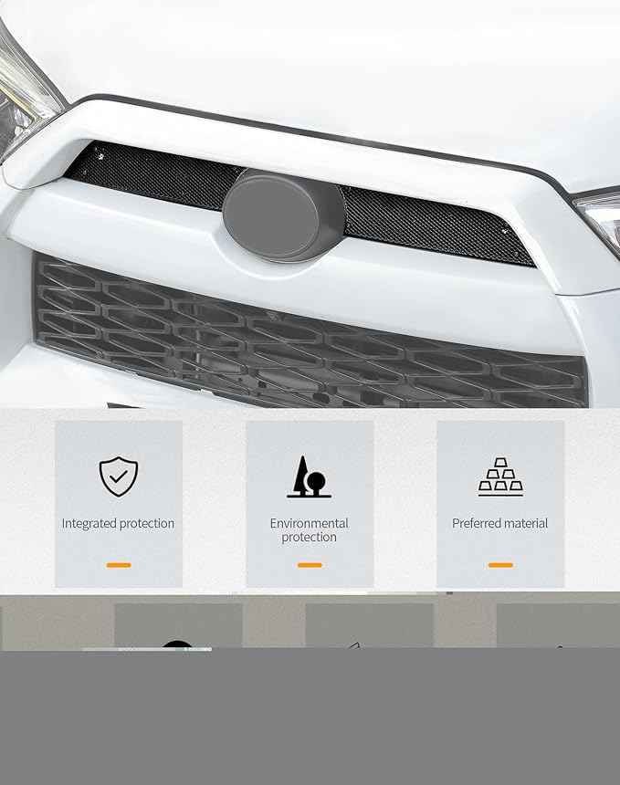 Hoolcar Front Grill Mesh Insert Compatible with Toyota 4Runner 2010-2023 Center Grille Protector Insert Air Vent Cover Guard Replacement Exterior Accessories, Black