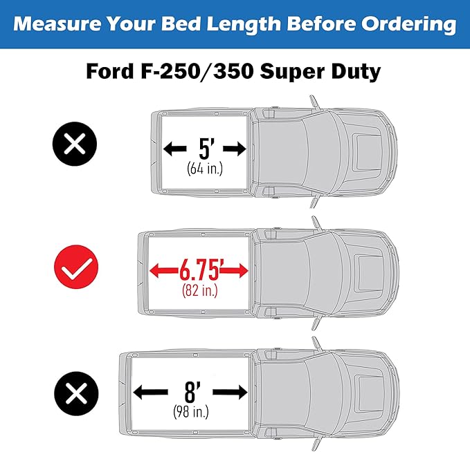 Aluminum Retractable Tonneau Cover Fits 1999-2016 Ford F-250/350 Super Duty 6.75' Bed (82")
