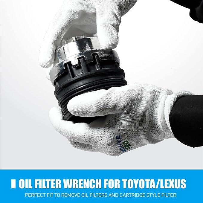 64mm Toyota Oil Filter Wrench,14 flute Cap Style oil filter removal tool for Toyota, Camry, Lexus, Tundra, 4Runner, Highlander, RAV4 and More with 2.5L to 5.7L Engines