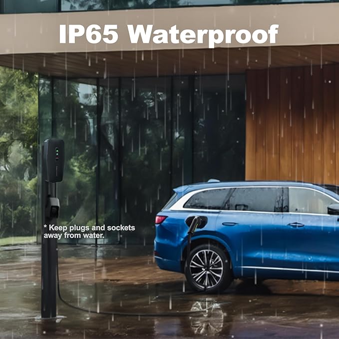 Level 1/2 EV Charger 16Amp, Electric Vehicle Portable Charger with 28FT Cable, 3.5KW Home EV Charging Station for J1772 Electric Cars,110V-240V, NEMA 6-20 & NEMA 5-15 Plug