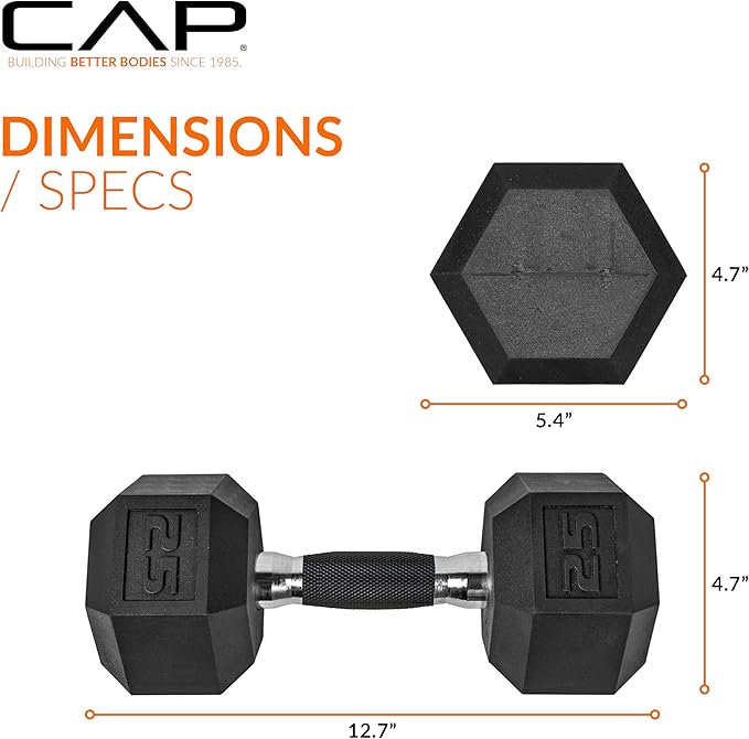 CAP Barbell Coated Dumbbell Weight | Multiple Options Pairs & Sets