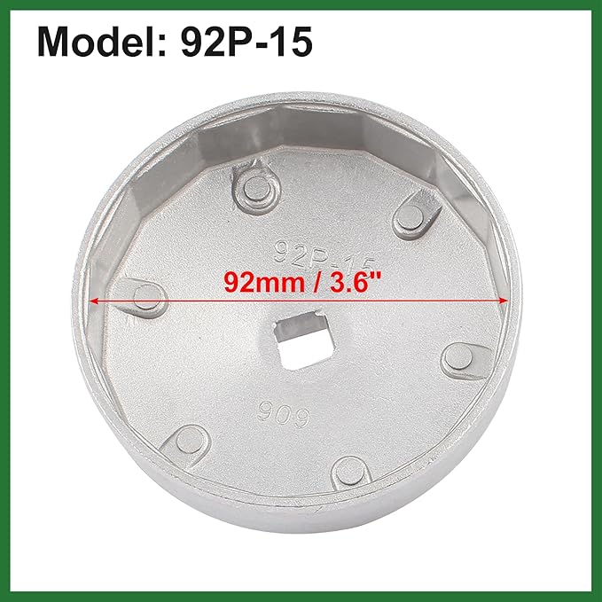 Motoforti 92mm Dia 15 Flutes Oil Filter Socket Cap Wrench Remover for Car Long-Lasting