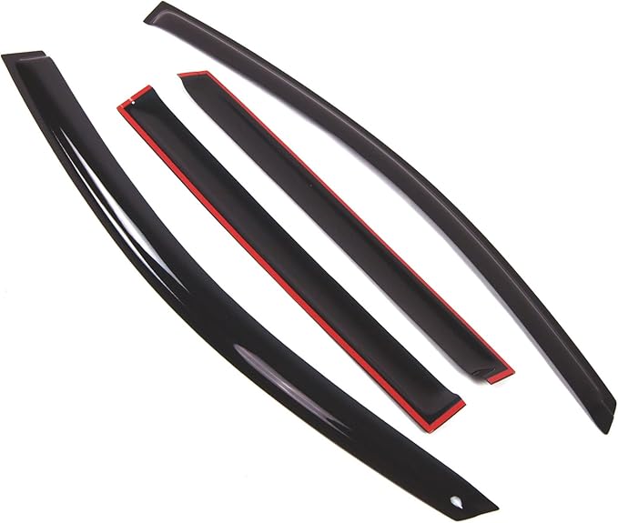 Tuningpros WD2-587 Dark Smoke 4 Pcs Set Window Visor (Outside Mount) Deflector Rain Guard Compatible with 2004-2010 Infiniti QX56