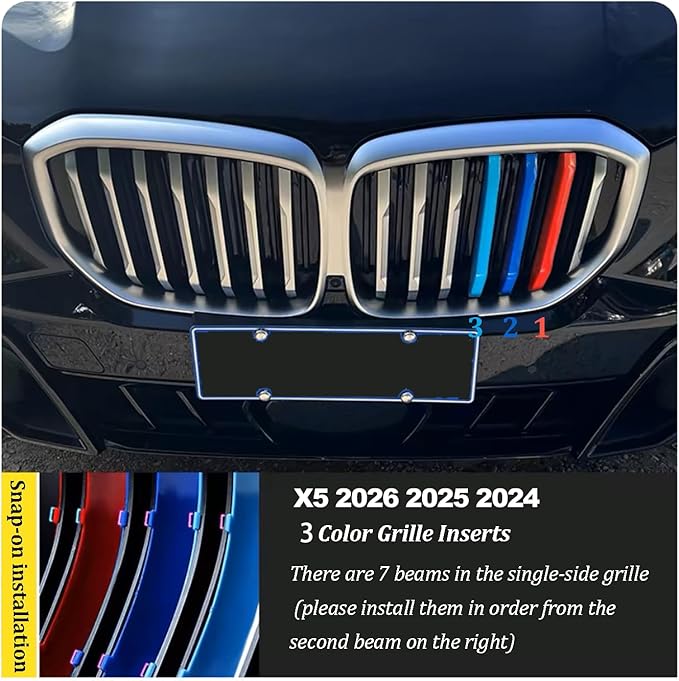 Automotive Grille Inserts for BMW X5 G05 2026 2025 2024 (NOT for M60i, Base) 7 Grilles,Front Grill Accessories