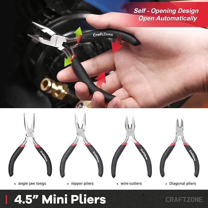 10PC Pliers and Wrench Set with Storage Rack – Includes Locking | Long Nose | Diagonal Cutter | Groove Joint | Linesman & Mini Plier, Carbon Steel Tool Kit for DIY and Home a Gift for Man