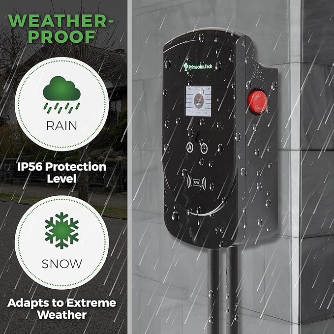 50 Amp - PRIMECOM.TECH Level-2 Smart Electric Vehicle Home Charging Station 220 Volt for Tesla and All EV Brands 30' Feet Length (NEMA 10-50p, 18 Feet)