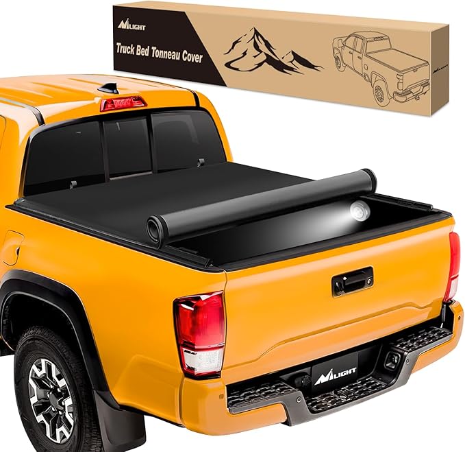 Nilight Soft Roll Up Truck Bed Tonneau Cover Compatible with Toyota Tacoma 2016 2017 2018 2019 2020 2021 2022 2023 5ft