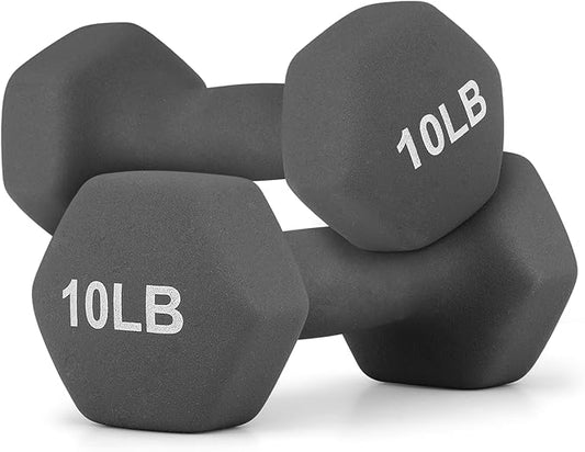 MADOG Dumbbell Set, Anti-Slip Neoprene Coated Hexagon Hand Weights for Home Gym Equipment Workouts Strength Training