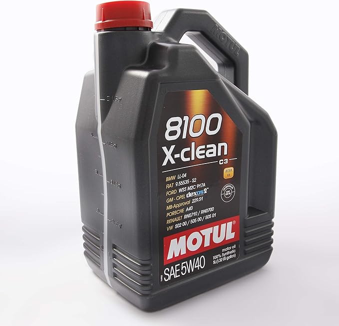Motul 8100 X-clean 5W-40 Full Synthetic Motor Oil | Engineered to Help Protect Emissions Systems, Clean Engine Performance | Long Drain Capable, Improved Engine Responsiveness | 5L