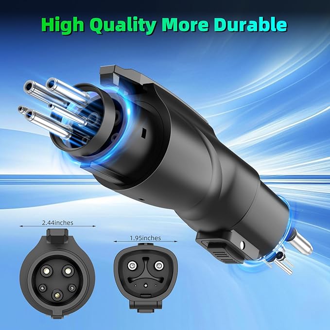 Tesla to J1772 Adapter - Max 80A 250V, with Fixed Lock Function, Compatible with NACS Wall Chargers & Mobile Connectors, for All J1772 EVs (Black)