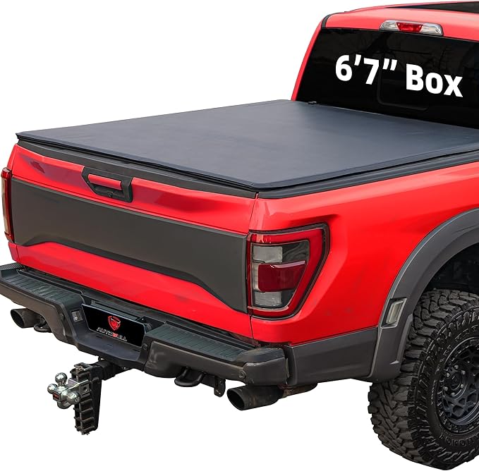 Soft Roll-up tonneau Cover Compatible with 2007-2025 Chevy Silverado & GMC Sierra 1500/2007-2019 2500 3500HD 6.6ft Bed (78.9"), Not for CarbonPro Bed, PVC Top Alloy Steel Structure