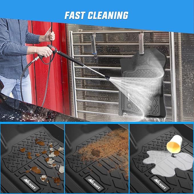 Nilight TPE Floor Mats for Ford Ranger SuperCrew Cab 2019 2020 2021 2022 2023 2024, All Weather Custom Fit Heavy Duty Floor Liners