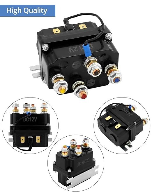QWORK Wireless Winch Remote Control Kit, 12V 250A Winch Solenoid Relay Contactor + 12V Wireless Winchs Remote, for Truck ATV SUV 63070 62135 74900 70715