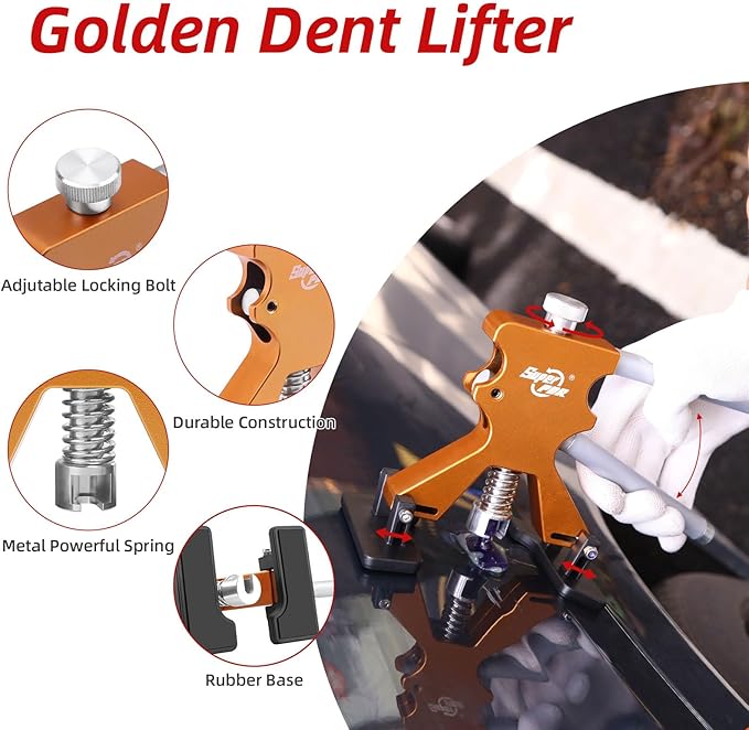 Super PDR Dent Puller Kit Paintless Dent Repair Kit for Car – Slide Hammer Suction Cup and PDR Light for 98% Auto Body Dent Removal, Hail Damage & Appliance Dents or Vehicle Dent Removal
