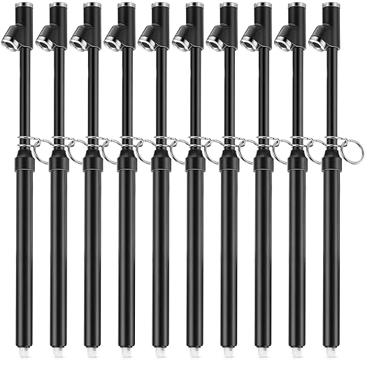 Tallew 10 Pack Dual Head Tire Pressure Gauge Heavy Duty Air Pressure Tire Gauge for Auto Truck Car RV Van Gage Range 10-150PSI, 1-10Bar (Black)
