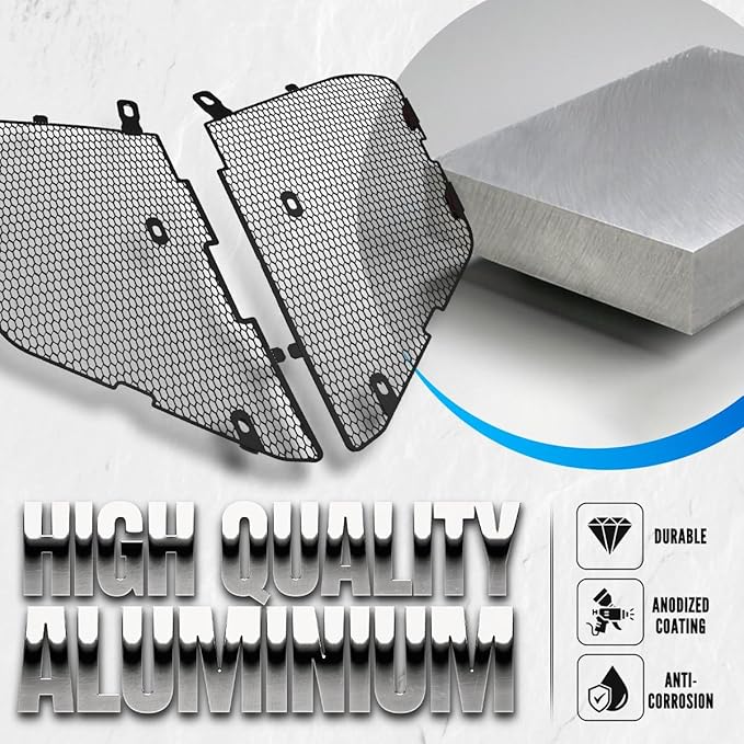 2Pcs Black Upgraded Front Radiator Guards Grille,Aluminum Front Outer Grill Low Profile Body Bumper Grille Vents Insert Mesh Set for Corvette C8 Stingray Z51 Convertible/HTC 2020-2025