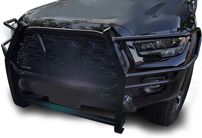 Black Horse RUGGED Heavy Duty Grille Brush Bumper Guard Modular Black Compatible with 2016-2023 Toyota Tacoma(Blocks Sensor)-RU-TOTA16-B