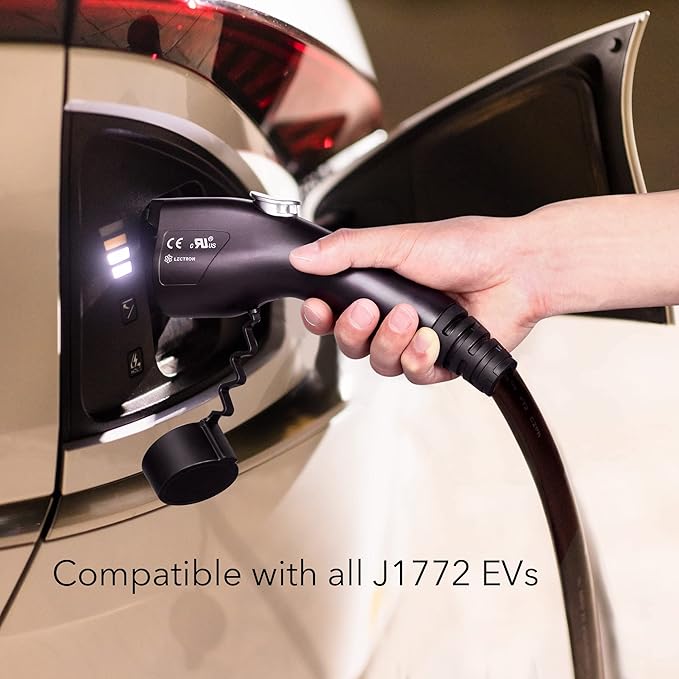 Lectron EV Charger, 16 ft Extension Cord & J1772 Cable - Portable Electric Car Charger for J1772 EVs and Plug-in Hybrid Vehicles