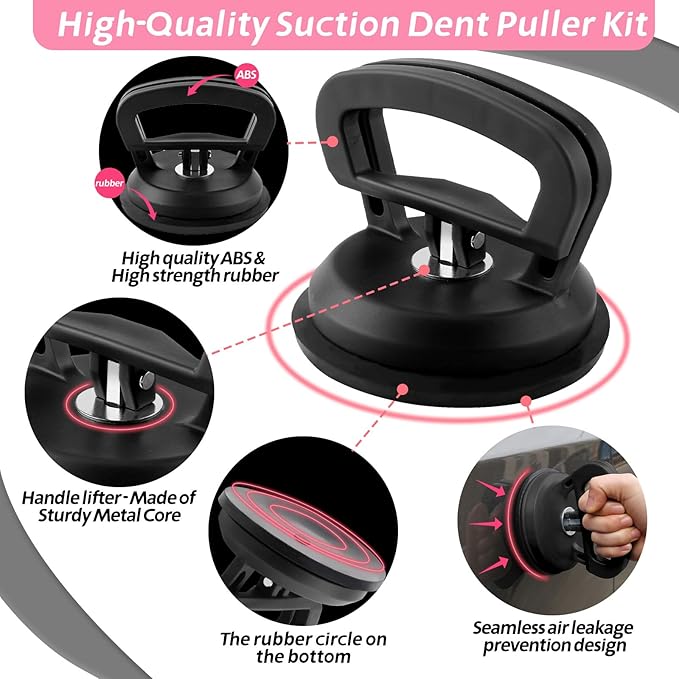 Car Dent Puller, 8 Packs Dent Remover Tool for Car Dent Repair, Versatile Suction Cups Puller with Strong Suction & Effortless Handle for Auto Body, Glass, Fridge, Tile Lifting & Objects Moving