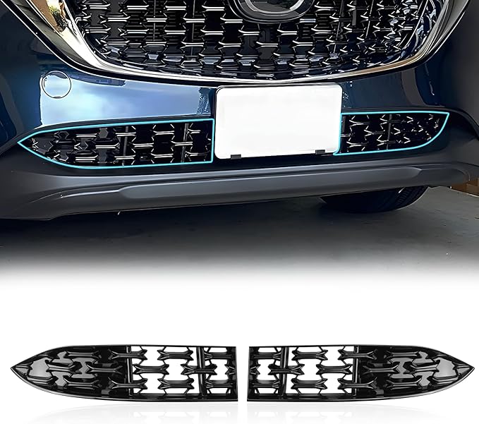 LUWU Front Grill Mesh Compatible With 2022 2023 2024 2025 Mazda CX-5 Front Mesh Grill Inserts Trims Front Mesh Grille Cover Guard for 2024 2025 Mazda CX5 Car Exterior Accessories ABS Material, 2PCS