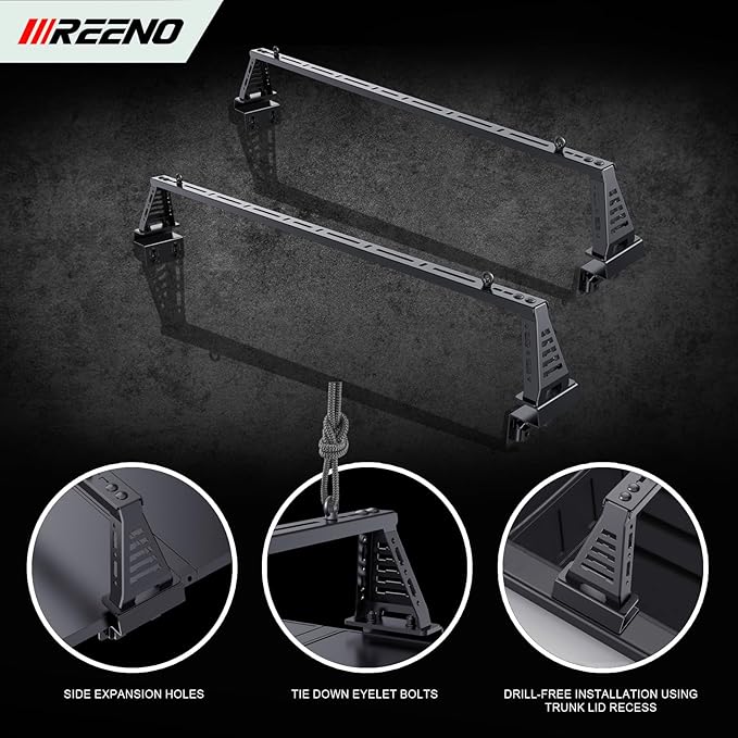 Overland Bed Rack/Bar for Full-Size Trucks/Overland Bed Rack Compatible with Retractable Hard Tonneau Cover, Soft Cover/No Drilling