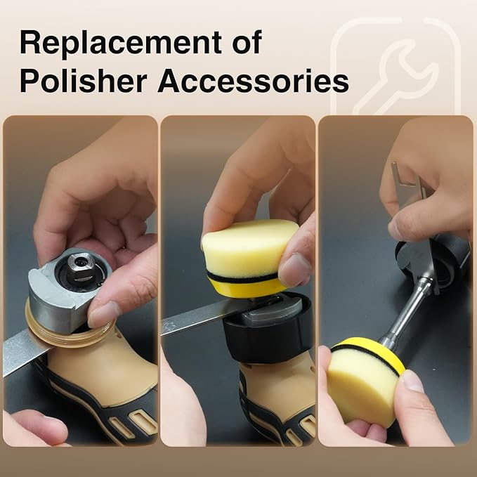 Cordless Mini Polisher,1/1.5/2Inch,DA&RO with 11 Variable Speed 2500-6000 RPM,2 * 2.3Ah Rechargeable Batteries,Car Detailing Micro Polisher