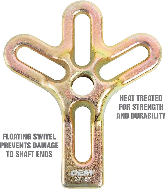 OEMTOOLS 37187 Harmonic Balancer Puller Kit - Heat-Treated Steel Puller Yoke for Gear, Steering Wheel, & Crankshaft Pulley