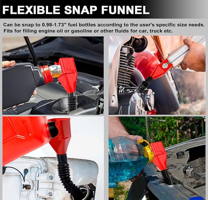 8pcs Oil Filter Wrench Set, 12" Adjustable Oil Filter Pliers with Flexible Oil Funnel, Oil filter Removal Tool Adjustable from 1-1/4"-5-2/5"