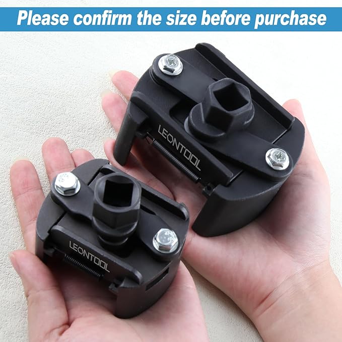 2Pcs Adjustable Oil Filter Wrench 2 Jaw 60-80mm & 80-105mm, Heavy Duty Oil Filter Wrench Removal Tool, Universal Oil Filter Cap socket Wrench Filter Housing Removal Tool, 1/2" Drive