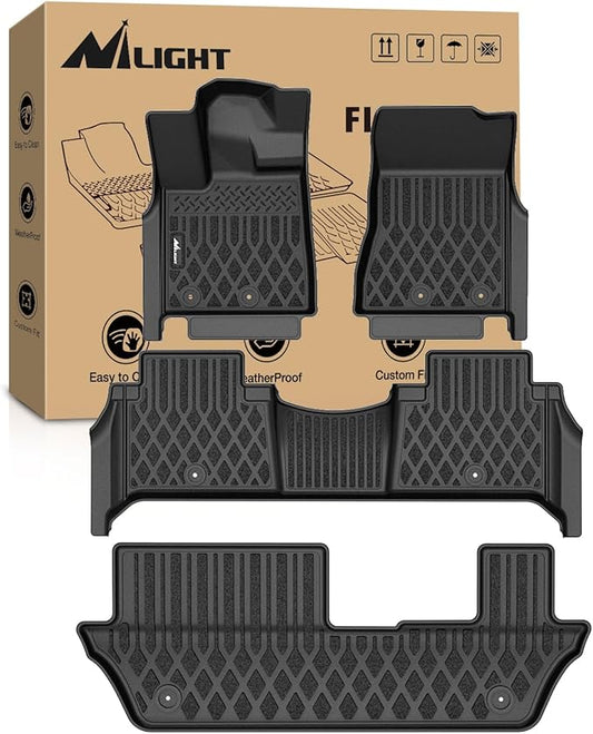 Nilight TPE Floor Mats for Nissan Armada 8 Seats/Infiniti QX80 2025 2026 All Weather Custom Fit Heavy Duty Floor Liners
