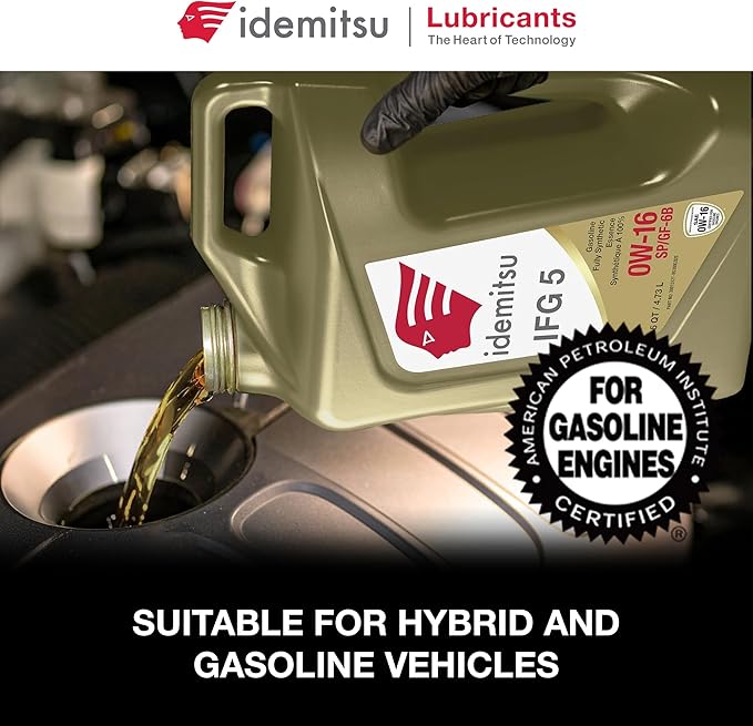 Idemitsu IFG 5 0W-16 Motor Oil Full Synthetic- 5 Quart | SP/GF-6A Certified Engine Oil for TGDI & PFI Engines | Engineered for Superior Efficiency and Protection