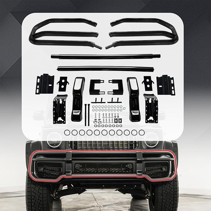 Guard Brush Grille Bumper Compatible with Mercedes W464 G500 G63 AMG 2019 2020 2021 2022, Front black Guard