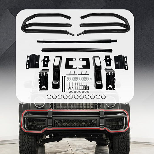 Guard Brush Grille Bumper Compatible with Mercedes W464 G500 G63 AMG 2019 2020 2021 2022, Front black Guard