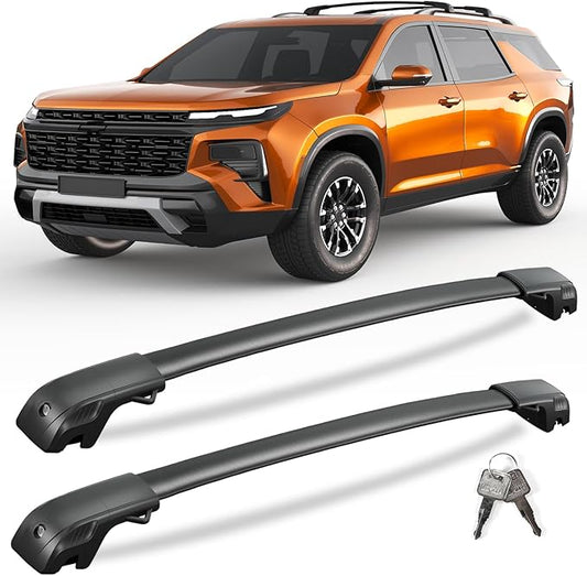 KINGGERI 300lbs Lockable Roof Rack Cross Bars Compatible with Chevy Chevrolet Traverse 2022 2023 2024 2025 2026 with Raised Side Rails, Heavy Duty Aluminum Roof Rails Crossbars Luggage Accessories