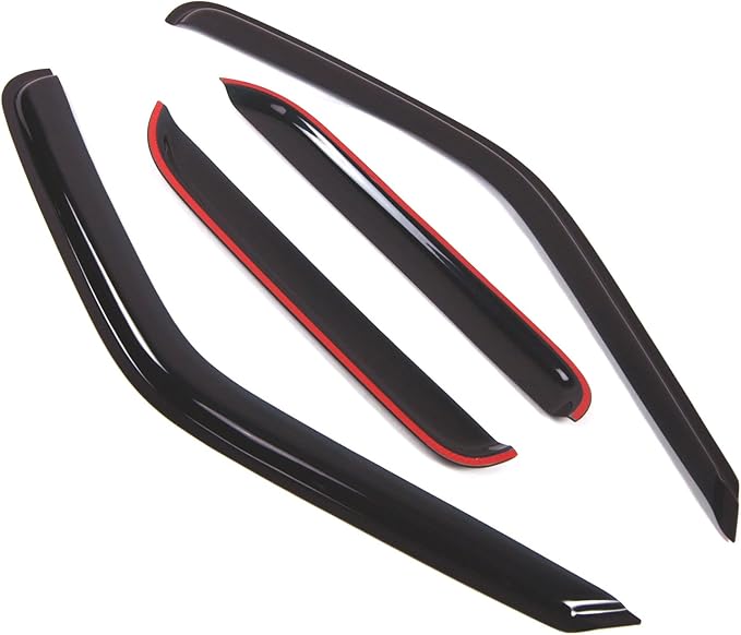 TuningPros Outside Mount Window Vent Visors Rain Guards Compatible with Toyota 4Runner 1990-1995 | Side Window Wind Deflectors Rain Shields | Smoke Tinted, 4 Pcs Set, DGWV-557