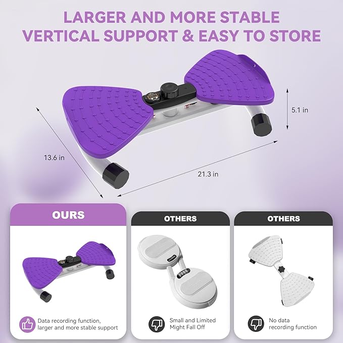 Waist Twister Machine, Adjustable Exercise Twist Board for Women Men, Noiseless Ab Twister for Home Gym Equipment, 330 lbs Capacity | Track Time, Reps, Calories with Digital Display