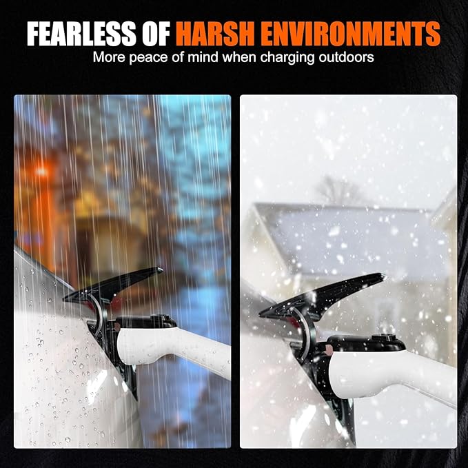 Level 2 EV Charger, 32Amp 220V 20FT Portable Electric Car Charger with LCD Display Screen, NEMA 14-50 Plug, Adjustable Current, Compatible with All J1772 EV (Tesla Require Adapter)