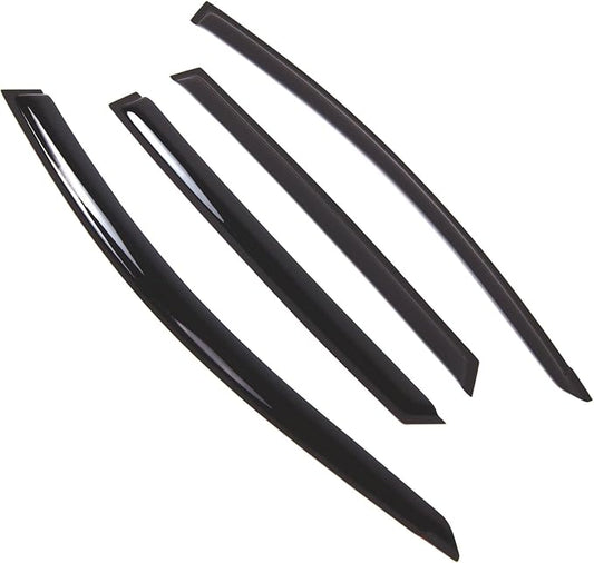 Tuningpros WD2-802 Dark Smoke 4 Pcs Set Window Visor (Outside Mount) Deflector Rain Guard Compatible with 2012-2017 Hyundai Accent Wagon
