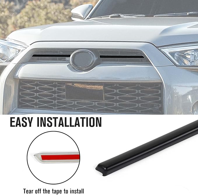 Jimen Compatible with Toyota 4Runner 2020-2022, Front Center Grille Inserts Cover Exterior Trim Accessories (Matte Black)