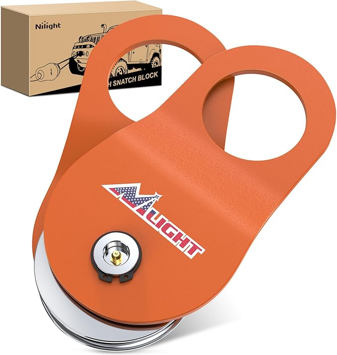 Nilight 10 Ton Winch Snatch Block Towing Pulley Blocks 22,000 LBS Capacity, Winch Hook Accessories, Heavy Duty Offroad Recovery Accessory for Truck, Tractor, ATV & UTV