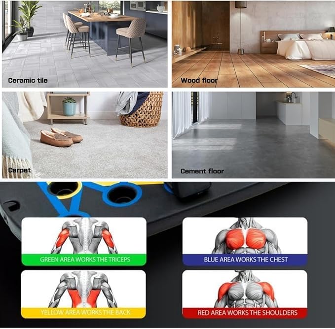 Home Workout Equipment Multi-Functional Pushup Stands System Fitness Floor Chest Muscle Exercise Professional Equipment Burn Fat Strength Training Arm Men & Women Weights