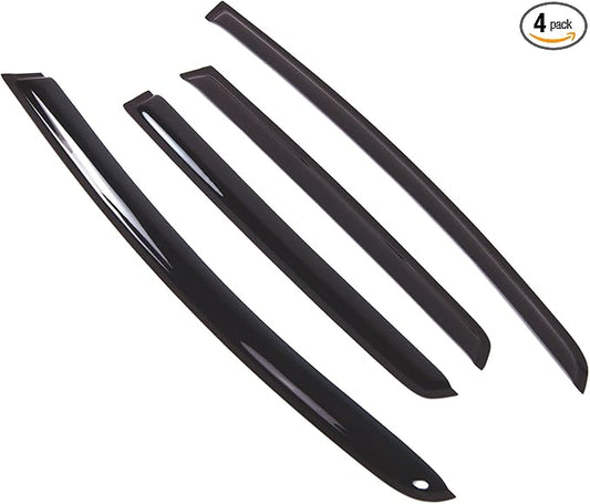 TuningPros Outside Mount Window Vent Visors Rain Guards Compatible with Honda Fit 2015-2016 | Side Window Wind Deflectors Rain Shields | Smoke Tinted, 4 Pcs Set, DGWV-799