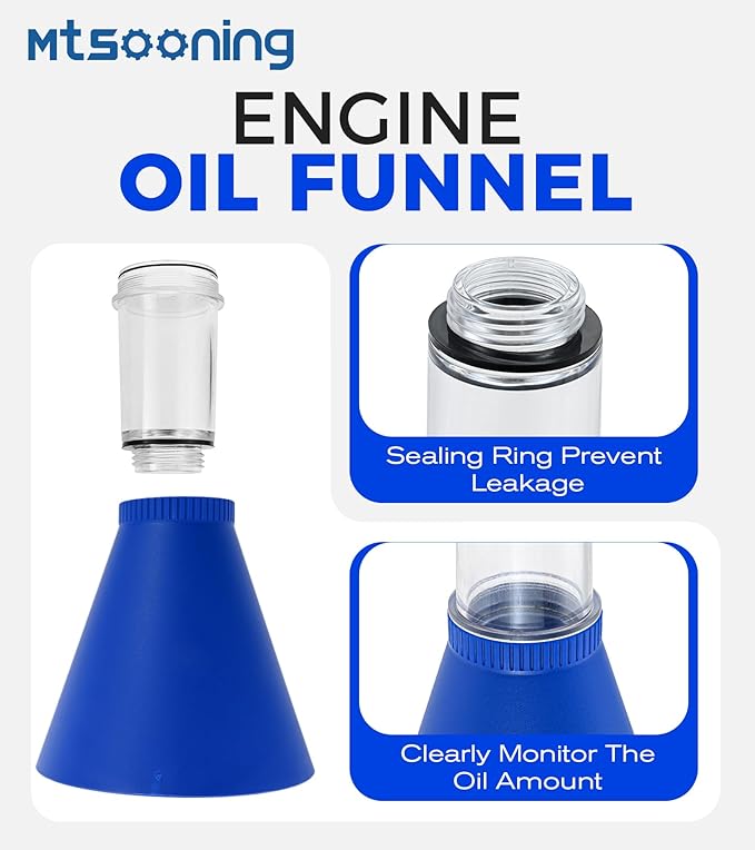 Mtsooning Advanced Engine Threaded Oil Funnel,Oil Filter Wrench and Drain Tool,Oil Filter Remover Tool Compatible with Toyota,Tacoma,Lexus,Camry, Corolla,Honda,Scion,Sienna,RAV4,RX350,etc