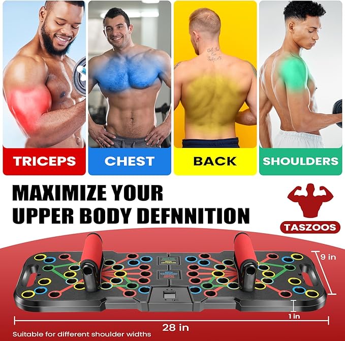 Push Up Board, with Automatic Count & Timer, 41 Push Up Bar, Updated Foam Handles, Portable Home Workout Equipment, Push Up Strength Training Equipment