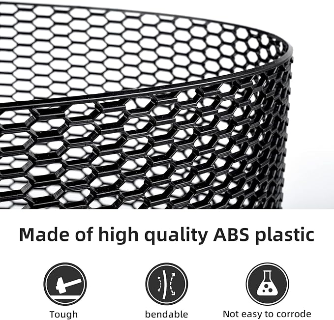 AggAuto 47"x16" ABS Plastic Universal Car Grill Mesh, Automotive Grille Insert Bumper Honeycomb Hole 10x25mm Hex Grids Black