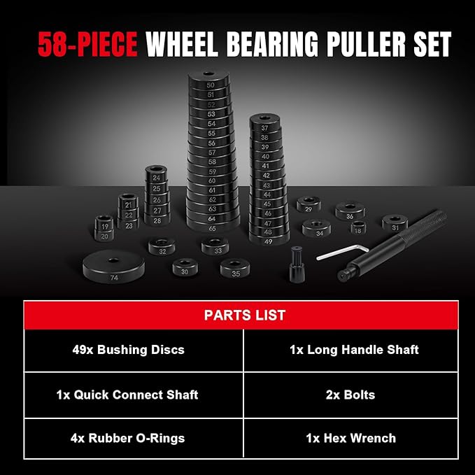 52-in-1 Bushing Driver Tool Set,Transmission Wheel Axle Bearing Race,Seal Installer Remover, Bush Removal Puller Bearing Press Tool Kit