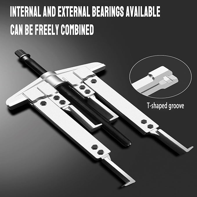 Gear Puller Set, 3 in1 Heavy Duty Bearing/Pulley Puller Kit, Lengthening Styles Cr-V Steel Gear Puller Tool for Removal Bearing, Gear, Pulley, Flywheel. Red