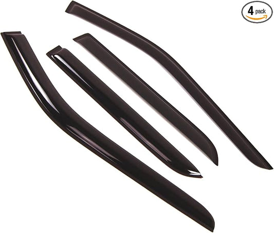 TuningPros Outside Mount Window Vent Visors Rain Guards Compatible with Ford Explorer 2011-2016 | Side Window Wind Deflectors Rain Shields | Smoke Tinted, 4 Pcs Set, DGWV-157