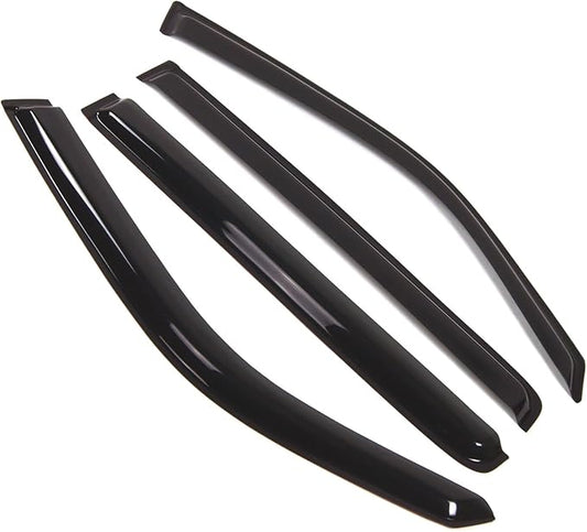 Tuningpros WD2-242 Dark Smoke 4 Pcs Set Window Visor (Outside Mount) Deflector Rain Guard Compatible with 2009-2015 Honda Pilot